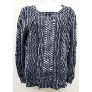 Volcom Gray Faded Cable Knit Long Sleeve Sweater XS Long Sleeves Stretch Soft